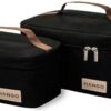 Hango Insulated Black Lunch Box Cooler Bag Set Of 2 Sizes