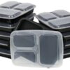 Chefland 3-Compartment Microwave Safe Food Container 10-Pack