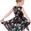 Ephex Toddler Girls Flower Princess Silky Dress With Floral Print
