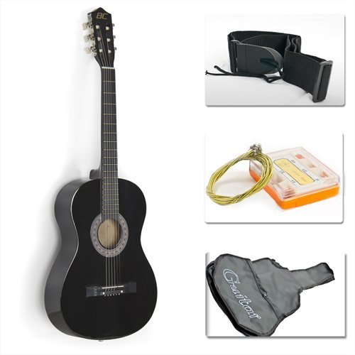 Black Acoustic Guitar Starter Package
