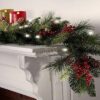 Cordless LED Pre-lit Cone And Berry Christmas Garland